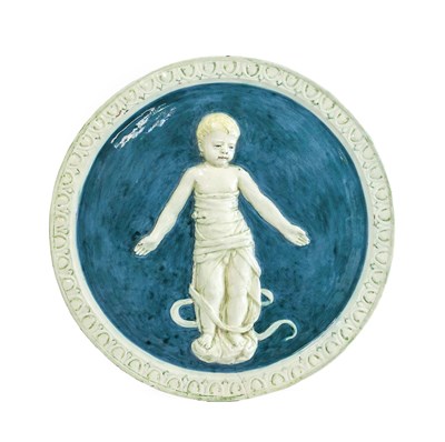 Lot 23 - A Della Robbia Pottery Circular Wall Plaque,...