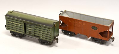 Lot 3308 - Marklin Gauge I Two US Outline Bogie Goods Wagons