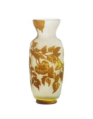 Lot 49 - A French Frosted Cameo Glass Vase, acid etched...