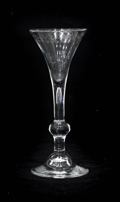 Lot 235 - A Kit-Kat Type Glass, circa 1740, the funnel...