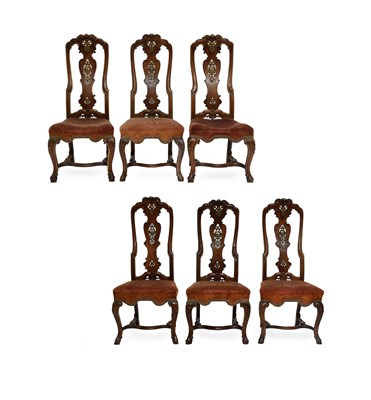 Lot 583 - A Set of Six Anglo-Dutch Walnut and Parcel...
