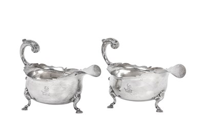 Lot 2152 - A Pair of George II Silver Sauceboats