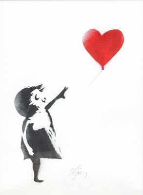 Lot 1102 - Follower of Banksy (b.1974) Heart Balloon...