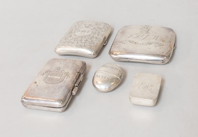 Lot 123 - A Collection of Five Assorted Silver Boxes,...