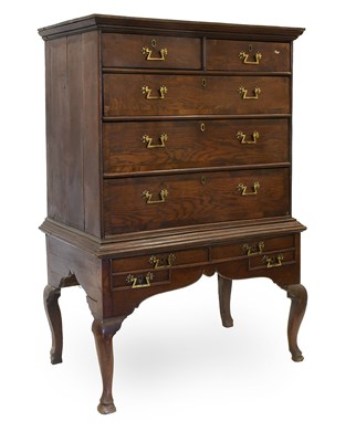 Lot 1385 - A George II Oak and Mahogany Crossbanded Chest...