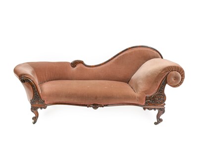 Lot 1289 - Victorian Walnut Chaise Longue, circa 1870,...