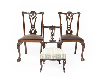 Lot 1297 - A Pair of Carved Mahogany Chippendale Style...