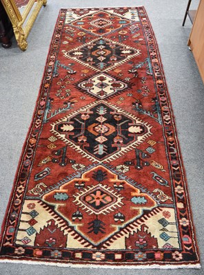 Lot 1258 - Hamadan Rug, the field with a column of...