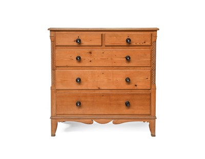 Lot 1339 - A Victorian Pine Chest of Drawers, straight...