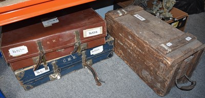 Lot 1287 - Ammunition Case, military camp bed and two...