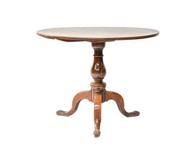 Lot 1314 - A George III Oak Tripod Table, 96cm by 73cm
