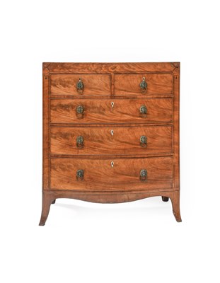 Lot 1309 - A George III Mahogany Bow Front Chest of...