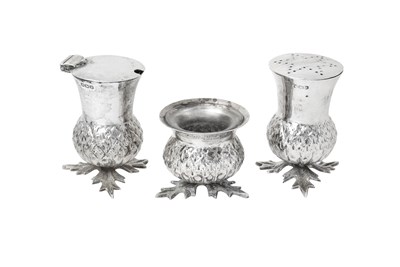 Lot 2216 - A Three-Piece George V Silver Condiment-Set