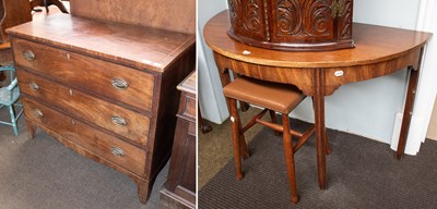 Lot 1332 - A George III String Inlaid Mahogany Three...