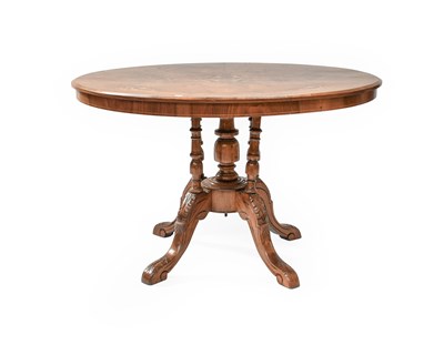Lot 1222 - A Satinwwood Inlaid Walnut Table, the oval...