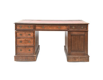 Lot 1330 - An Early 20th Century Oak Partners Desk, with...