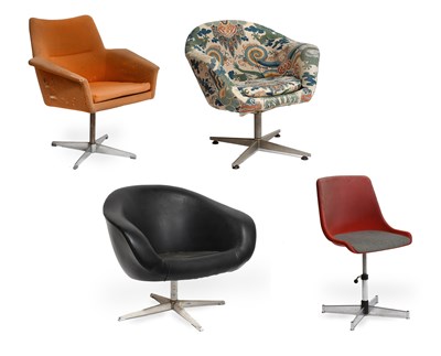 Lot 76 - A Mid-Century Swivel Chair, upholstered in...