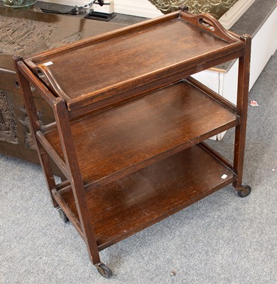 Lot 1380 - A 1930s Oak Two Tier Tea Trolley, with...