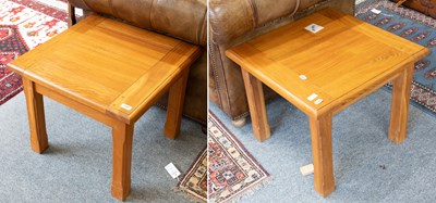 Lot 1228 - A Pair of Modern Oak End Tables, 60cm square...