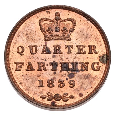 Lot 197 - Victoria, Quarter Farthing 1839, (Peck 1608, S....
