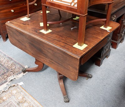 Lot 1291 - A Regency Mahogany Drop Leaf Pedestal Table,...