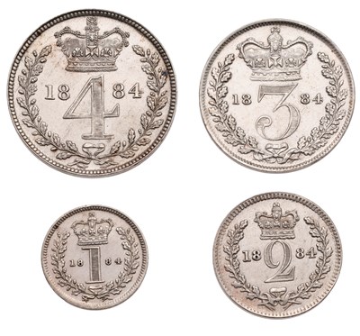 Lot 212 - Victoria, Maundy Set 1884, 4 coins comprising...