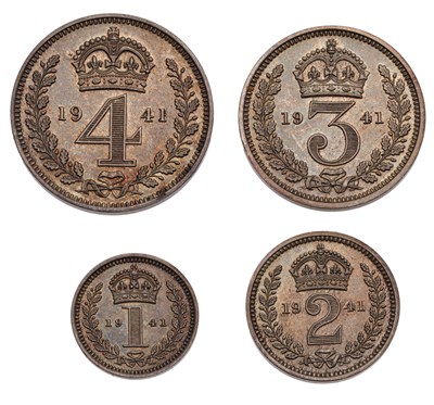 Lot 217 - George VI, Maundy Set 1941, 4 coin set...