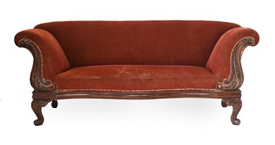 Lot 1358 - A Victorian Carved Mahogany Serpentine Sofa,...