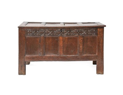 Lot 1277 - An 18th Century Oak Four Panel Coffer, with...