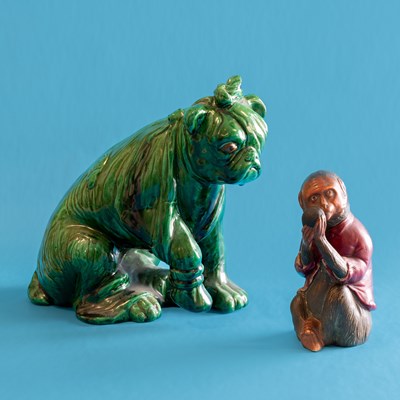Lot 29 - A Bretby Pottery Model of a Wounded Bull Dog,...