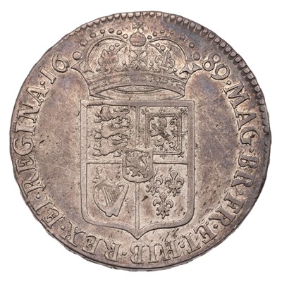 Lot 98 - William and Mary, Halfcrown 1689, PRIMO, first...