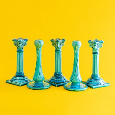 Lot 27 - Three Burmantofts Faience Pottery Corinthian...