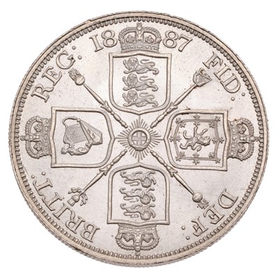 Lot 180 - Victoria, Double Florin 1887, Roman I in date,...