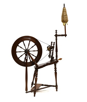 Lot 1153 - A Victorian Mahogany Spinning Wheel, mid 19th...