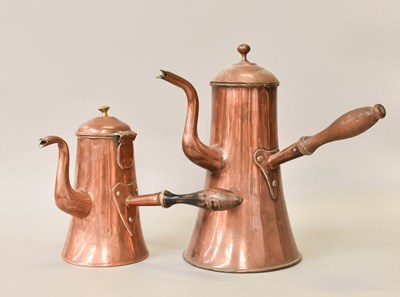 Lot 460 - A George III Copper Coffee Pot, of plain...