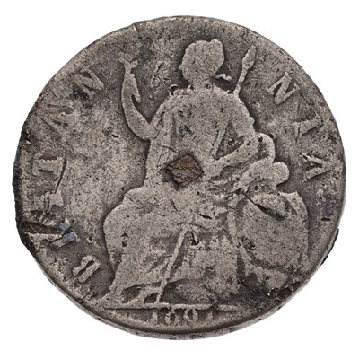 Lot 101 - William and Mary, Tin Halfpenny 1691, with...