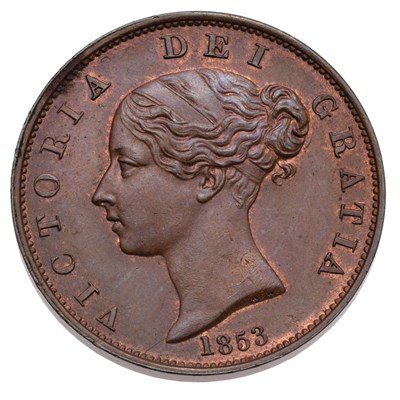 Lot 193 - Victoria, Halfpenny 1853, (Peck 1539, S.3949),...