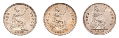 Lot 167 - 3x High Grade Groats, comprising; William IV,...