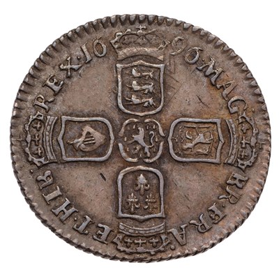 Lot 107 - William III, Sixpence, 1696, York Mint, y...