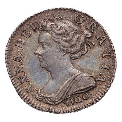 Lot 111 - Anne, Sixpence 1703, VIGO, (Bull 1446, Bull...