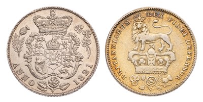 Lot 152 - George IV, Sixpence 1821, crowned garnished...