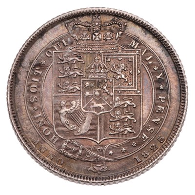 Lot 153 - George IV, Sixpence 1825, crowned shield in...