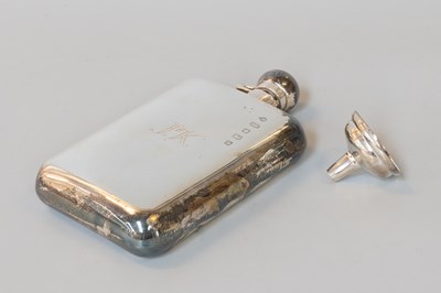 Lot 128 - An Elizabeth II Silver Spirit-Flask and Funnel,...