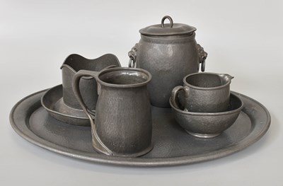 Lot 280 - Tudric pewter tray and other items, with...