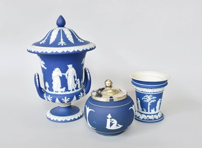 Lot 283 - 19th century Wedgwood Blue jasperware, Campana...