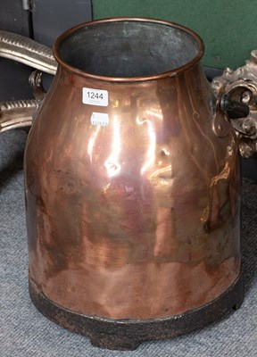 Lot 1254 - A 19th Century Copper Milk Churn, with swing...