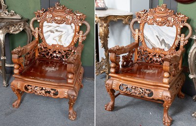 Lot 1277 - A Pair of 20th Century Ornate Mother of Pearl...