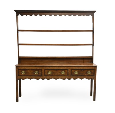 Lot 1391 - A George III Oak and Mahogany-Crossbanded...