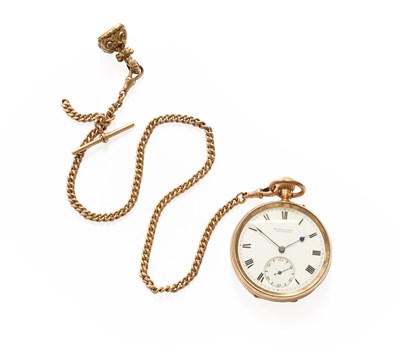 Lot 254 - A 9 Carat Gold Open Faced Pocket Watch,...