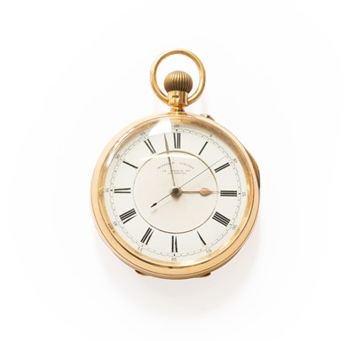 Lot 259 - An 18 Carat Gold Open Faced Chronograph Pocket...